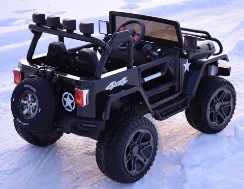 MEGA JEEP 4X4 Z REDUKTOREM NAPĘDU EXCLUSIVE, WOLNY START,MIĘKKIE KOŁA, 2x12V 10 Ah/WXE1688