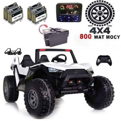 MEGA BUGGY CLASH DLA 2 DZIECI, 4 SILNIKI, 24V, MIĘKKIE PRZESUWANE SIEDZENIE, MIĘKKIE KOŁA, WALIZKA NA AKUMULATOR,/SX-1928