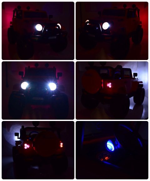 MEGA JEEP 4X4, MIĘKKIE KOŁA, MIĘKKIE SIEDZENIE, FUNKCJA BUJANIA SUPER HIT/LT828