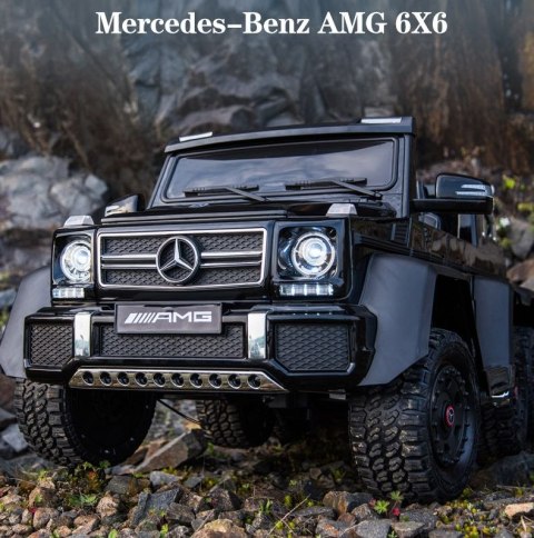 MEGA POJAZD- ORYGINALNY MERCEDES G63, NAPĘD 6X6, MIĘKKIE KOŁA, MIĘKKIE SIEDZENIE, SIEDZENIE DLA RODZICA, 12V 14AH/SX-1888