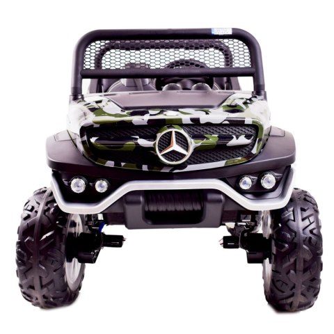 MERCEDES BENZ UNIMOG 4X4,12V14AH, AMORTYZATORY, MIĘKKIE KOŁA,MIĘKKIE SIEDZENIE SUPER OPCJA/UNIMOG