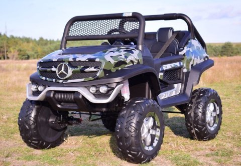 MERCEDES BENZ UNIMOG 4X4,12V14AH, AMORTYZATORY, MIĘKKIE KOŁA,MIĘKKIE SIEDZENIE SUPER OPCJA/UNIMOG