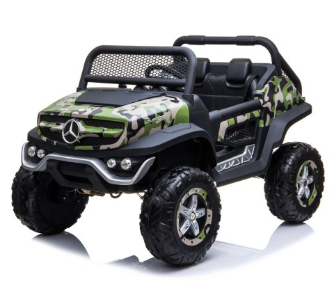 MERCEDES BENZ UNIMOG 4X4,12V14AH, AMORTYZATORY, MIĘKKIE KOŁA,MIĘKKIE SIEDZENIE SUPER OPCJA/UNIMOG