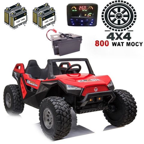 MEGA BUGGY CLASH DLA 2 DZIECI, 4 SILNIKI, 24V, MIĘKKIE PRZESUWANE SIEDZENIE, MIĘKKIE KOŁA, WALIZKA NA AKUMULATOR/SX-1928