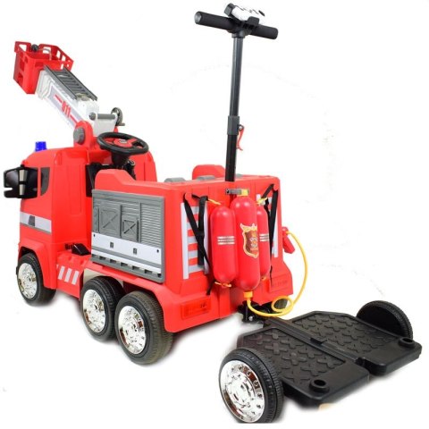 OLBRZYMIA STRAŻ Z ARMATKĄ WODNĄ NA AKUMULATOR+ PODEST DLA RODZICA , PILOT, RĄCZKA/LBB911