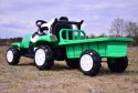 TRAKTOR NA AKUMULATOR Z PRZYCZEPĄ, MIĘKKIE SIEDZENIE,/698-RC