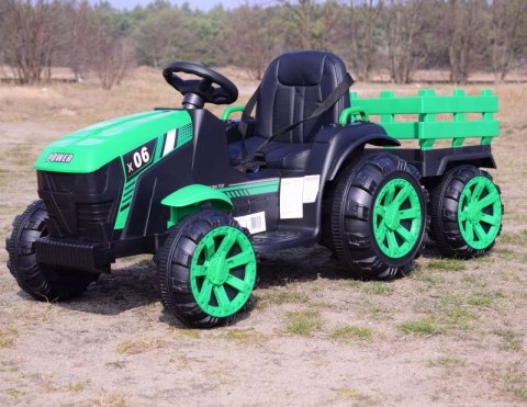 WIELKI TRAKTOR NA AKUMULATOR Z PRZYCZEPĄ "POWER 06", MIĘKKIE SIEDZENIE/WH-777