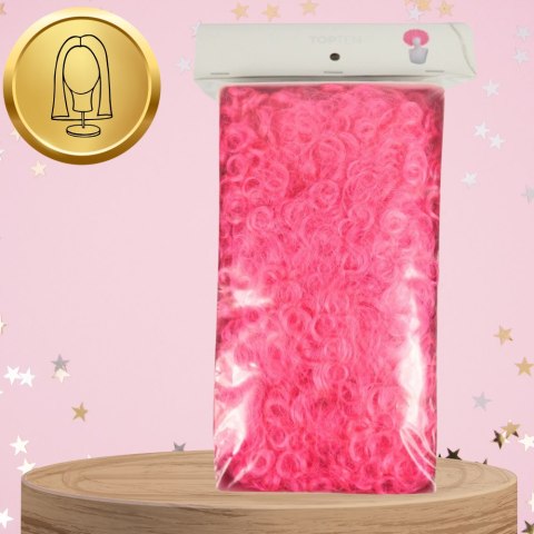 PERUKA WŁOSY RÓŻOWE AFRO KARNAWAŁ PARTY FOTOBUDKA PANIEŃSKI URODZINY