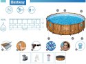 Bestway Basen stelażowy drewno 488x122 11w1 56725