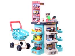 Sklep Supermarket + wózek na zakupy duży zestaw KASA ZA3174