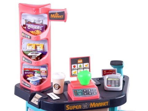 Sklep Supermarket + wózek na zakupy duży zestaw KASA ZA3174 Sklep Supermarket + wózek na zakupy duży zestaw KASA ZA3174