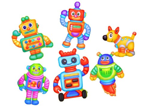 Zestaw zrób sam magnesy Roboty gips farby ZA3278 Zestaw zrób sam magnesy Roboty gips farby ZA3278