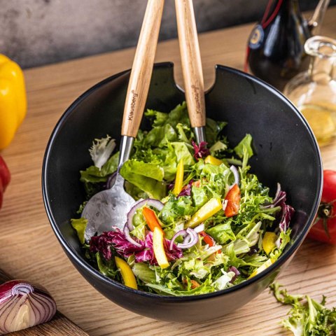 PORCELANOWA MISA DO SAŁAT Z PRZYBORAMI KLAUSBERG KB-7786 CZARNA