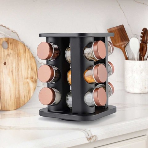 STOJAK OBROTOWY NA PRZYPRAWY 12 POJEMNIKÓW E-8255