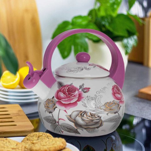 CZAJNIK EMALIOWANY 2L Z GWIZDKIEM KINGHOFF KH-1911