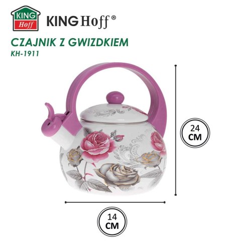 CZAJNIK EMALIOWANY 2L Z GWIZDKIEM KINGHOFF KH-1911