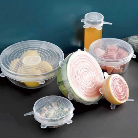 ZESTAW 6 szt. UNIWERSALNYCH POKRYWEK SILIKONOWYCH KINGHOFF KH-1902