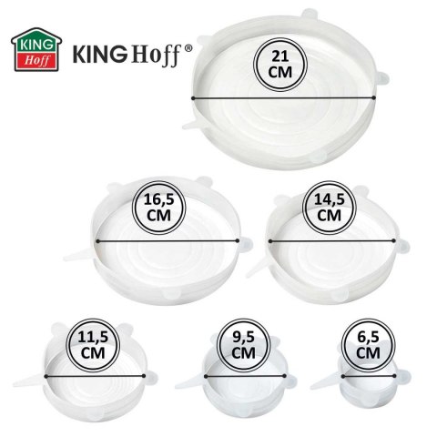 ZESTAW 6 szt. UNIWERSALNYCH POKRYWEK SILIKONOWYCH KINGHOFF KH-1902