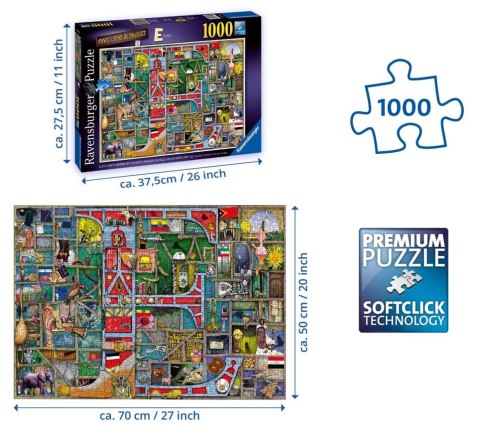 Ravensburger Puzzle 2D 1000 elementów: Niesamowity alfabet E & F 16420