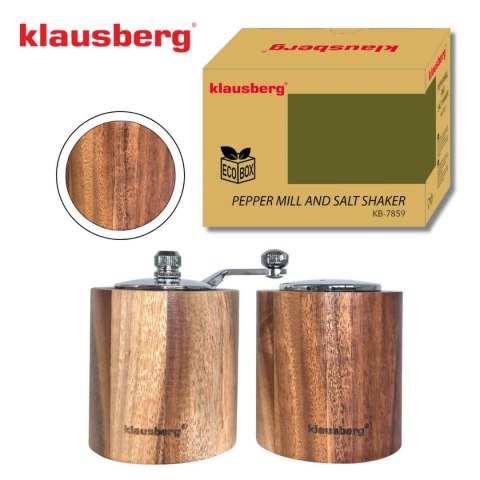 AKACJOWY MŁYNEK DO PIEPRZU + SOLNICZKA KLAUSBERG KB-7859