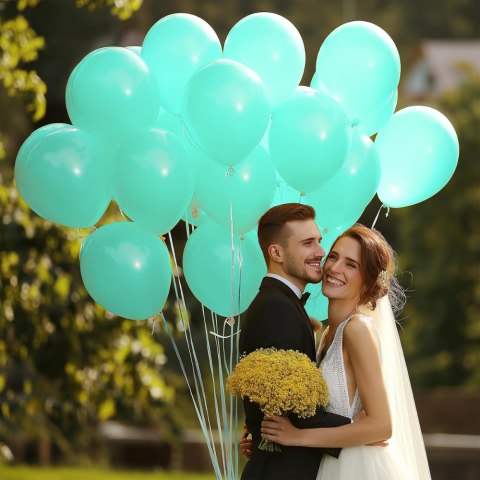 BALONY DMUCHANE LATEKSOWE SELEDYNOWE 50 SZT NA URODZINY DEKORACJA