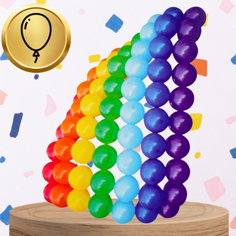 BALONY LATEKSOWE KOLOROWE TĘCZOWE ZESTAW 77 SZT URODZINY
