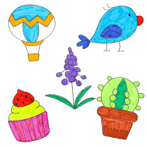 Robot edukacyjny interaktywny nauka rysowania pisania zestaw fiszki mazaki pomarańczowy