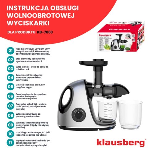 SOKOWIRÓWKA WYCISKARKA WOLNOOBROTOWA KLAUSBERG KB-7863
