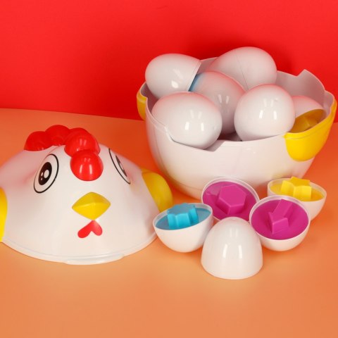 Układanka edukacyjna sorter dopasuj kształty jajka 10 szt. kura
