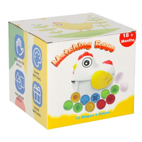Układanka edukacyjna sorter dopasuj kształty jajka 10 szt. kura