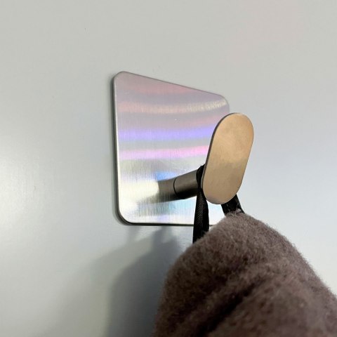 Wieszaki ścienne łazienkowe samoprzylepne srebrne zestaw 4 sztuki POWYSTAWOWE