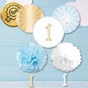 ZESTAW DEKORACJI NA ROCZEK 1 URODZINY DLA CHŁOPAC NIEBIESKI 5 SZT.