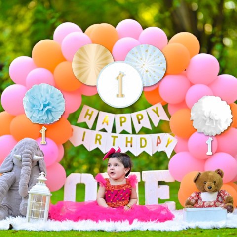 ZESTAW DEKORACJI NA ROCZEK 1 URODZINY DLA CHŁOPAC NIEBIESKI 5 SZT.