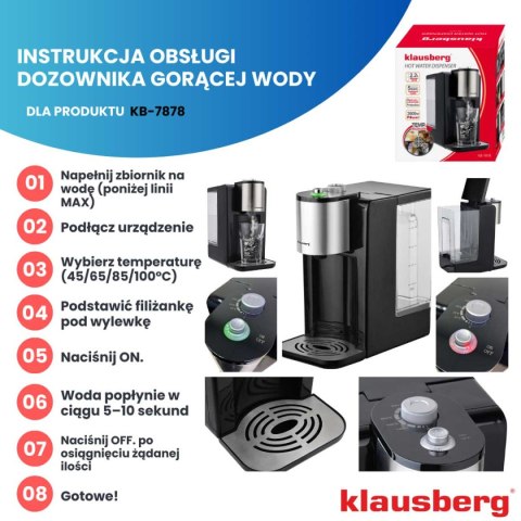 DYSPENSER DOZOWNIK GORĄCEJ WODY 2,2L KLAUSBERG KB-7878