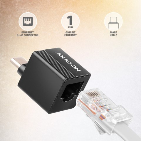 AXAGON ADE-MINIC Miniatur aluminum USB-C 3.2 Gen 1 Gigabit Ethernet 10/100/1000 Mb/s adapter with automatic installation