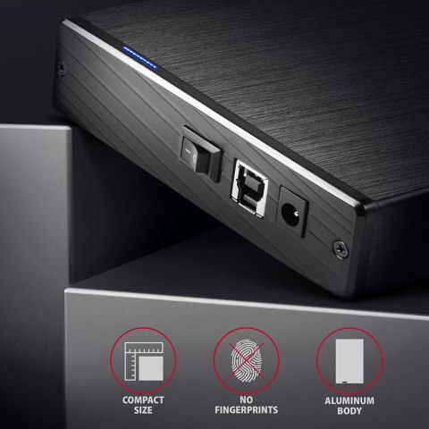 AXAGON | Compact aluminum USB 3.2 Gen 1 external box SATA intended for 3.5" HDD
