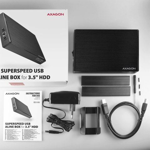 AXAGON | Compact aluminum USB 3.2 Gen 1 external box SATA intended for 3.5" HDD