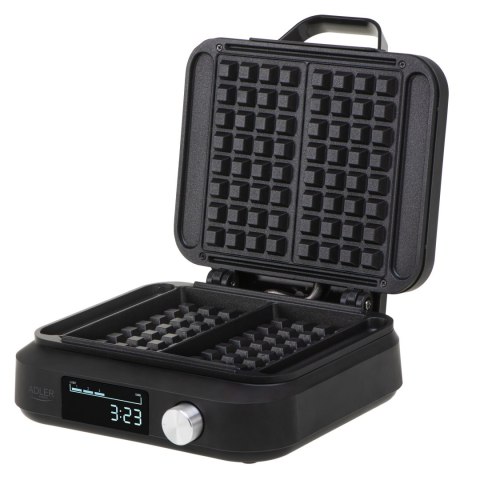 Adler Waffle Maker with LED Display | AD 3087 | 2200 W | Number of pastry 2 | Belgium | Black