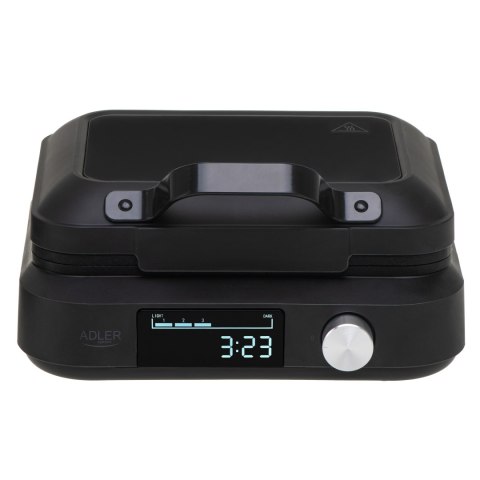 Adler Waffle Maker with LED Display | AD 3087 | 2200 W | Number of pastry 2 | Belgium | Black