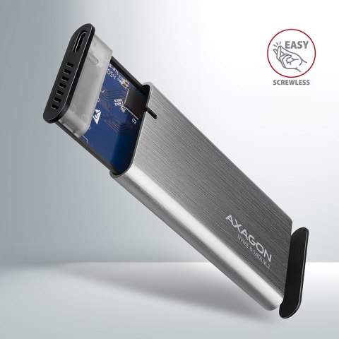 AXAGON External USB-C 3.2 Gen 2 metal box for M.2 NVMe & SATA SSD disks