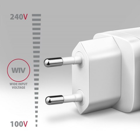 AXAGON GaN wallcharger 3x port (USB-A + 2x USB-C), PD3.0/PPS/QC4+/SFC2.0/AFC/SCP/FCP/Apple, 65W | ACU-DPQ65W