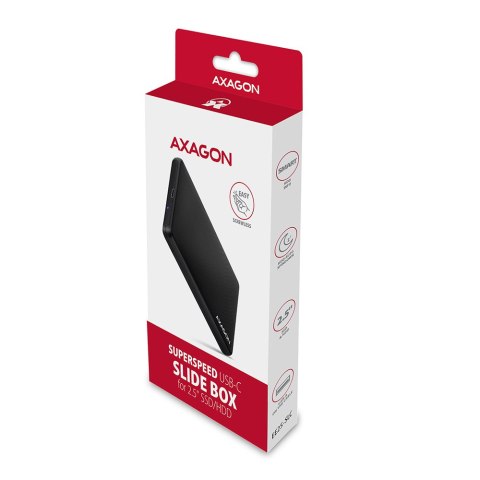 AXAGON Screwless USB 3.2 Gen 1 - SATA 6G external box for 2.5" SSD/HDD