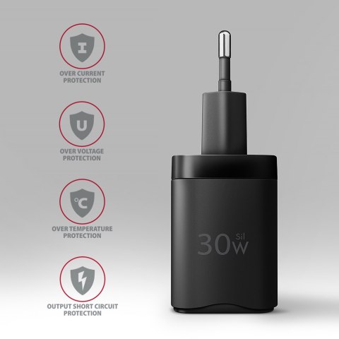 AXAGON Sil wallcharger 1x port USB-C, PD3.0/PPS/QC4+/SFC/AFC/Apple, 30W | ACU-PD30