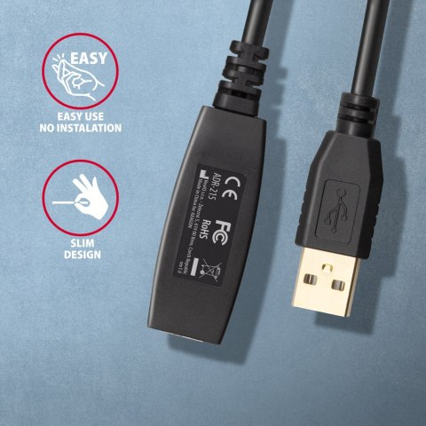 AXAGON USB repeater cable, 15 m | ADR-215 | USB Type A - USB Type A