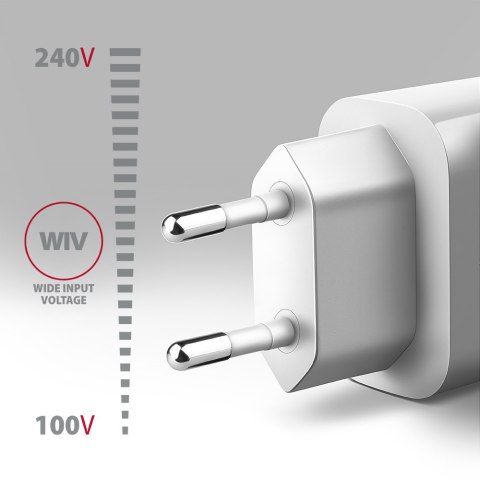 AXAGON Wallcharger 1x port USB-A, QC3.0/AFC/FCP/Apple, 18W | ACU-QC18W