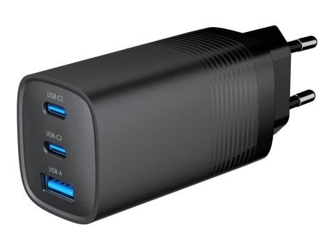 Cablexpert 3-port 65 W GaN USB PowerDelivery fast charger | TA-UC-PDQC65-01-BK