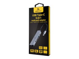 Cablexpert USB Type-C 5-in-1 multi-port adapter (Hub + HDMI + PD + stereo audio) | A-CM-COMBO5-02