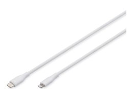 Digitus Lightning silicone connection cable, USB-C - Lightning, 1m | AK-600110-010-W