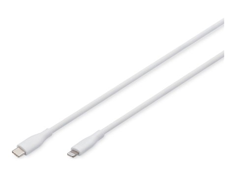 Digitus Lightning silicone connection cable, USB-C - Lightning, 1m | AK-600110-010-W