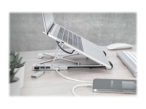 Digitus | Variable Notebook Stand with integrated USB-C Hub, 5 Port | DA-90424